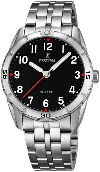 Festina Quarzuhr Festina Kinder Uhr F16907/3 Edelstahl, Jugend, Kinder Armbanduhr rund, Edelstahlarmband silber von Festina