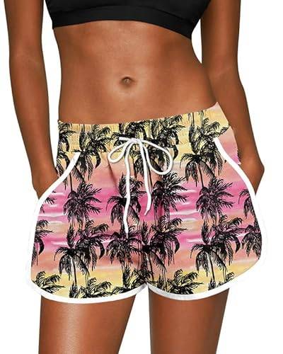 For G and PL Damen Sexy Boardshorts für Schwimmen Flower Mustern Bademode Kokospalmen XXL… von For G and PL