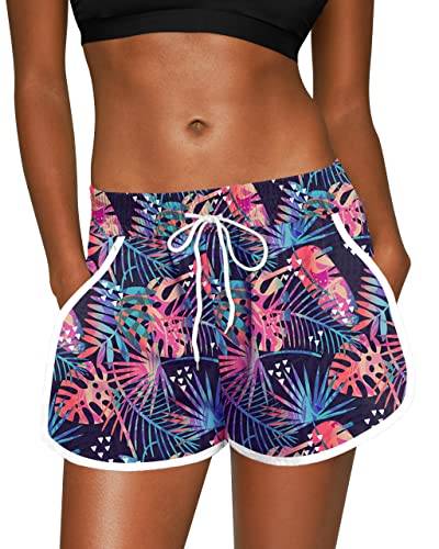 For G and PL Damen Summer Shorts Tropitisch mit Board und Mustern Boardshorts XXL von For G and PL