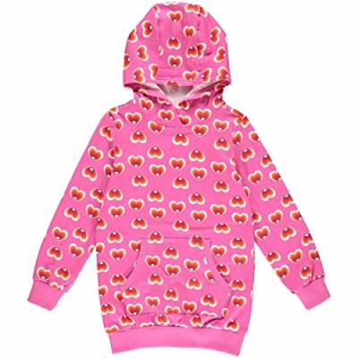 Fred's World by Green Cotton Mädchen Heart Hoodie Casual Dress, Fuchsia/Mandarin/Lollipop/Plum, 140 EU von Fred's World by Green Cotton