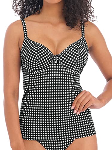 Freya - Tankini-Tankini-Tankinioberteil mit Bügeln Check in Monochrome - 95I, Schwarz, 95I von Freya