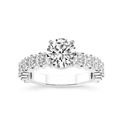 Im Labor gezüchteter Diamantring IGI Certified 6.60 Karat Runde Form | Lillian Side Oval Diamond Eternity Ring 14K oder 18K in Weiß-, Gelb- oder Roségold | FG-VS1-VS2 Qualität Geschenk für Muttertag von Friendly Diamonds