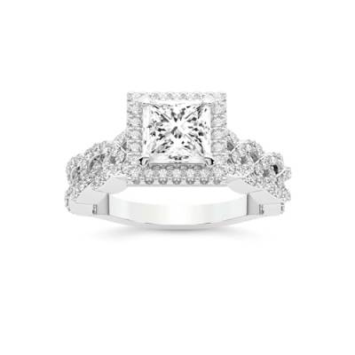 Im Labor Gezüchtet Verlobungsring für Frauen 3 Karat IGI-Zertifiziert Prinzessin Form | 14K oder 18K Weiß-, Gelb- oder Roségold Imperiella Halo Celtic Knot Diamant-Ring | FG-VS1-VS2 Quality von Friendly Diamonds