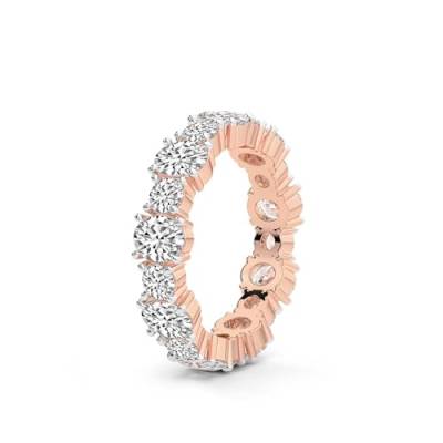 Oval & Runden Form Im Labor Gezüchteter Diamant Mariah Ewigkeitsring Für Frauen | 3 Karat IGI-Zertifiziert 14K Roségold | FG-VS Qualität Freundliche Diamanten Größe des Ewigkeitsrings 8.5 von Friendly Diamonds