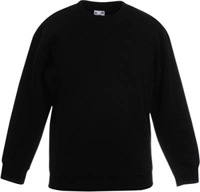 Kids Set-In Sweatshirt 140 (9-11),Black von Fruit of the Loom