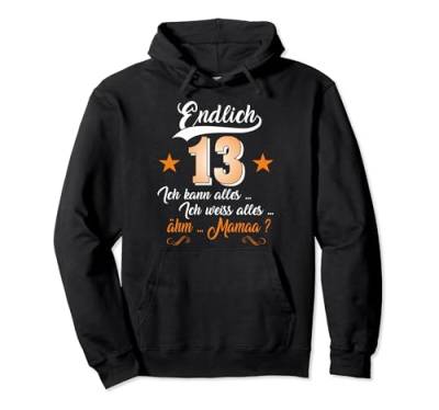 13 Geburtstag Geschenk Jungs Endlich 13 lustiger Spruch Pullover Hoodie von FunShirtDealer