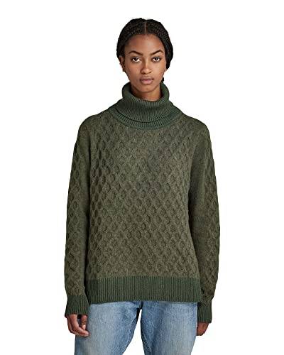 G-STAR RAW Damen Cable Turtle Strickpullover, Mehrfarben (cavalry htr D20600-C928-C799), L von G-STAR RAW