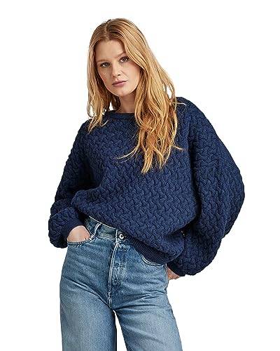 G-STAR RAW Damen Chunky loose boat knit wmn, Blau (rank blue D23968-D170-868), L von G-STAR RAW