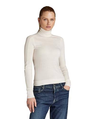 G-STAR RAW Damen Core Slim Turtle Knitted Pullover, Beige (eggnog D23678-B692-G076), S von G-STAR RAW