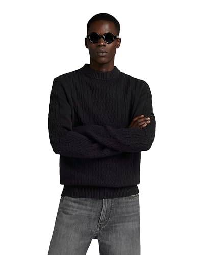 G-STAR RAW Herren Cable Knitted Pullover, Schwarz (dk black D23939-D447-6484), M von G-STAR RAW