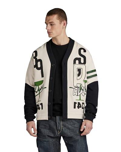 G-STAR RAW Herren Holiday Cardigan Sweatshirt, Beige (whitebait D24225-D395-1603), L von G-STAR RAW