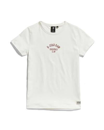 G-STAR RAW Mädchen SS23001 t-shirt ss T-Shirt, Weiß (buff D24973-01-1358), 6 Jahre von G-STAR RAW