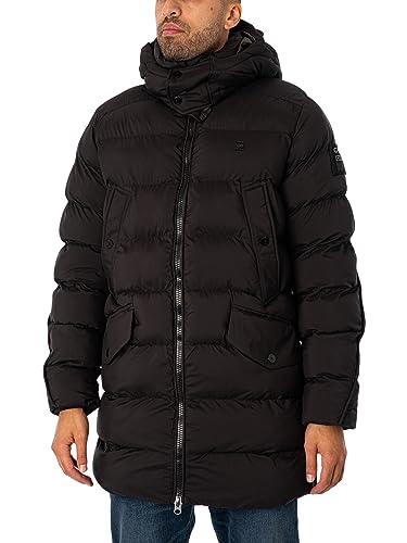 G-STAR RAW Herren G-Whistler Padded Hooded Parka, Schwarz (dk black D20102-D199-6484), S von G-STAR RAW