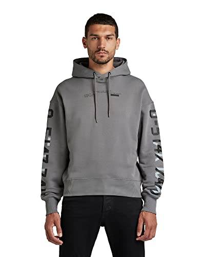 G-STAR RAW Herren Sleeve graphics loose hooded sweat, Grau (granite D21373-C988-1468), S von G-STAR RAW