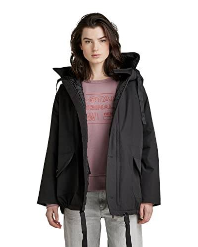 G-STAR RAW Damen Mid Parka, Schwarz (dk black D22024-A281-6484), M von G-STAR RAW