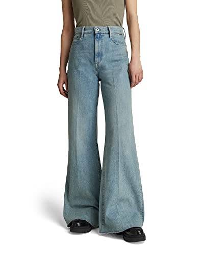 G-STAR RAW Damen Deck Ultra High Wide Leg Hose, Blau (vintage hawaiian ocean D20987-C966-C949), 24W / 32L von G-STAR RAW