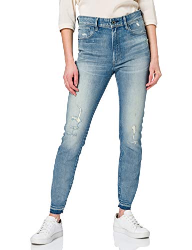 G-STAR RAW Damen Kafey Ultra High Skinny Ripped Edge Ankle Jeans, Blau (vintage cool aqua destroyed D16820-C052-C278), 27W / 30L von G-STAR RAW