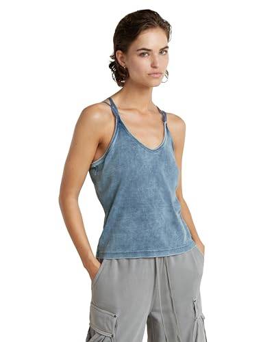 G-Star RAW Women's Spaghetti Strap Tank top wmn T-Shirt, Blau (Sun Faded Indigo D24518-D643-B503), X-Large von G-STAR RAW