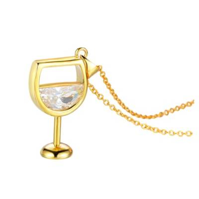 GALPADA Halskette geschenk damenschmuck frauenschmuck travel accessories Halskette Zirkon leuchtende Halskette eine Halskette Halsketten Anhängerdekor Halskette glänzt fein Tasse Weinglas von GALPADA