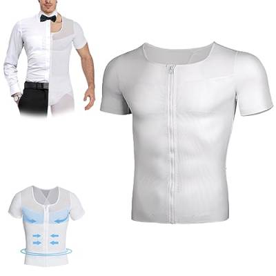 Gynäkomastie-Infrarot-Kompressions-T-Shirt, Kompressionsshirt-Tanktop-Shapewear, Shapewear für Männer (B,L) von GAMIRA