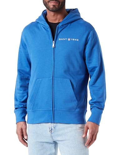 GANT Herren Printed Graphic Full Zip Hoodie Kapuzenpullover, Rich Blue, XL von GANT