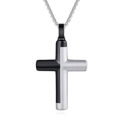 GAVU Edelstahl Kreuz Ketten für Herren,Halskette mit Kreuz Anhänger,Schmuck Geschenk für Weihnachten Geburtstags Valentinstag von GAVU