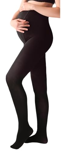 Giulia Damen umstands-mode-strumpfhose blickdicht baumwolle schwarz Mama Cotton 200 S von Giulia