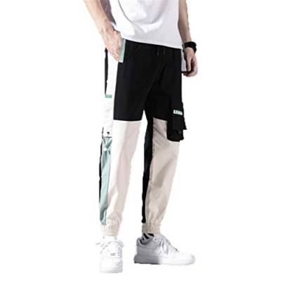 Streetwear Herren Cargo Haremshose Hip Hop Lässige männliche Trainingshose Joggerhose Harajuku Herrenhoses 31 Black Chinese Size XL von GMFOSEOZ