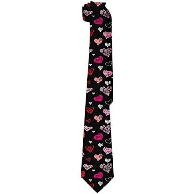 GREB Herren Krawatte mit Herzen, rosa und roten Herzen, lässige Krawatte, modische Anzugkrawatte, einzigartige Krawatten für geschäftliche Hochzeit, tägliche Party von GREB