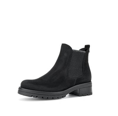 Gabor Damen Chelsea Boots, Frauen Stiefeletten,Wechselfußbett,Moderate Mehrweite (G),schlupfstiefel,stiefel,schwarz (Micro),44 EU / 9.5 UK von Gabor