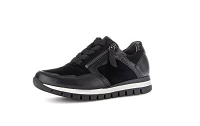 Gabor Damen Low-Top Sneaker, Frauen Halbschuhe,Wechselfußbett,Komfortable Mehrweite (H),Turnschuhe,Laufschuhe,schnürer,schwarz,37.5 EU / 4.5 UK von Gabor