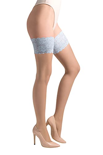 Gabriella Halterlose Strümpfe Isabelle NATURAL/BLUE size 3/4 von Gabriella