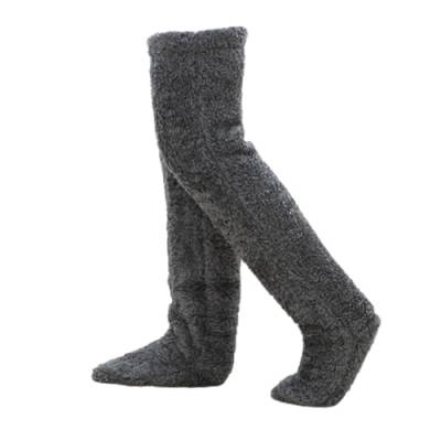 Gbbazu kuschelige Socken, Upgrade dicke lange Fuzzy Socken für Frauen, SnugglePaws Socken Hausschuhe, Umfassende Wärmeerhaltung Snugglepaws Knie hohe Hausschuhe (Black) von Gbbazu