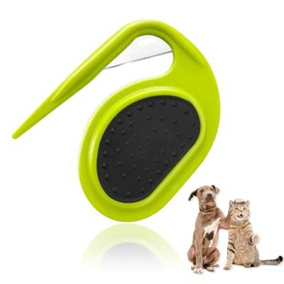 Haustier Knotenkamm für Katzen, Grooming Messer für langhaarige Haustiere entfernen, Knotenkamm für Hundekatzen, Safe Dog Detangler Katze Massage Kamm entfernen (grün, 2Pcs) von Gbbazu