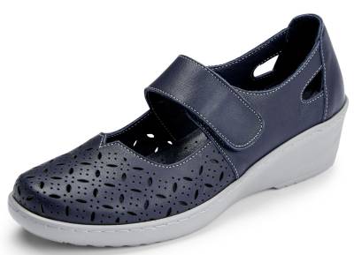 Gemini Slipper aus weichem Rindleder, Dunkelblau, Größe 37 von Gemini