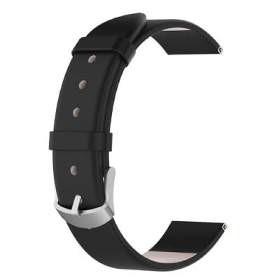 18mm Armband Kompatibel mit Garmin Venu 3S Lederarmband, Klassisches Leder Uhrenarmband Erstatzband Uhr Band Watchband mit Metallschließe (Black, One Size) von Generic