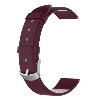 18mm Armband Kompatibel mit Garmin Venu 3S Lederarmband, Klassisches Leder Uhrenarmband Erstatzband Uhr Band Watchband mit Metallschließe (Wine, One Size) von Generic
