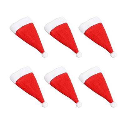 20 Stück Mini-Weihnachtsmützen, Weihnachtliche Miniatur-Ornamente für Heimwerker, Urlaubsmesser, Gabel, Geschirr, Weinflaschen-Dekoration von Generic