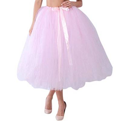 BBring Tüllrock Damen Weiß Led,Tutu Damen Frauen Mesh TüllTutu Rock Brautjungfer Prinzessin Rock Bubble Umstandsrock (Pink, One Size) Roter Rock Damen von Generic