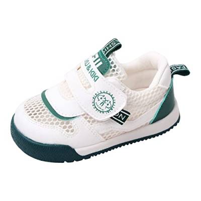 Babyschuhe 5 Monate Mode Sommer Kinder Sportschuhe Jungen Und Mädchen Freizeitschuhe Flacher Boden rutschfeste Hohlmaschen Obermaterial Atmungsaktiv Und Bequem Turnschuhe 22 (Green, 22.5 Toddler) von Generic