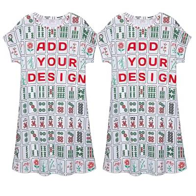 Benutzerdefinierte Nachthemd Pyjama Kleid für Dame Personalisierte Erinnerung Foto Text Kurzarm Loungewear, Benutzerdefinierte Nachthemd, 4XL von Generic