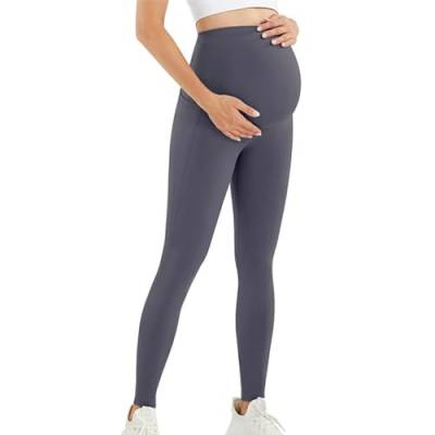 Blickdichte Umstandsleggings High Waist Umstandshose Damen Schwangerschaft Leggings Lang Stretch Schwangere Hose von Generic