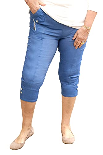 Caprice – Vera Tucci – Cropped-Caprihose für Damen, 3/4-Länge, elastischer Bund, denim, 38 von Generic