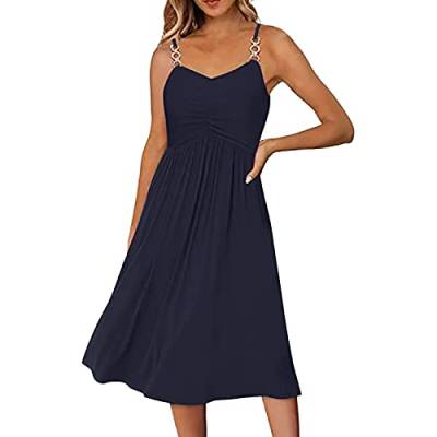 Damen Sommerkleider Blumenmuster Kleid V-Ausschnitt Strandkleid Boho Kleid Damen Sommerkleid,Kofferkleider,Chiffon Kleid Kurz,Sommerkleid,Kleid Türkis Sommer Ärmelloses Trägerkleid von Generic