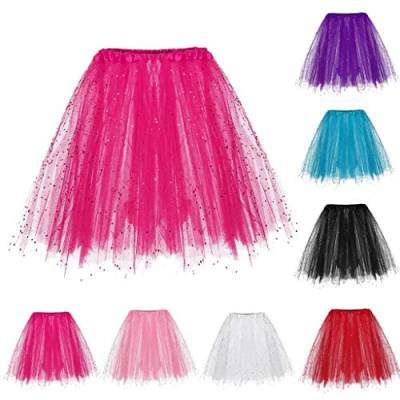 Damen Tüllrock Tutu 50er Rockabilly Petticoat Ballet Firt Tulle Tanzkleid Unterkleid Festliche Tüll Crinoline Petticoat Rockabilly Kleid, Karneval Kostüm Damen von Generic