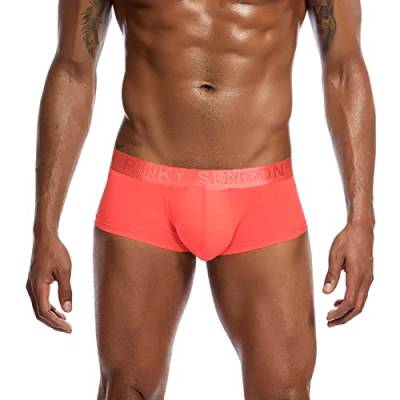 Enge Boxershort Herren Unterhosen Männer Hipster Kurz Retroshorts Baumwolle Trunks Bequem Stretch Herrenunterwäsche Sportunterhosen Orange M von Generic