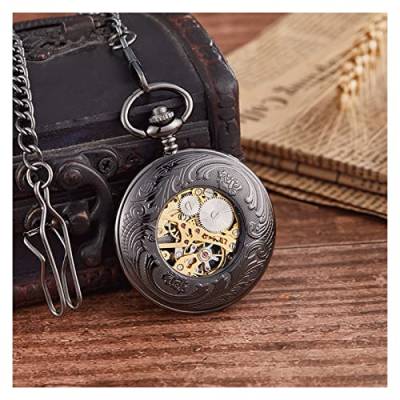 Fashion Vintage Personalisierte mechanische Taschenuhr Herren Damen Handaufzug Vintage Taschenuhr Uhr Herren Uhr (B) von Generic