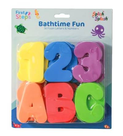 First Steps Badespielzeug Buchstaben Zahlen für Kinder – 36 Stück Schaumstoff Alphabet Kleinkind Badespielzeug – Lernspielzeug für Kinder von Generic
