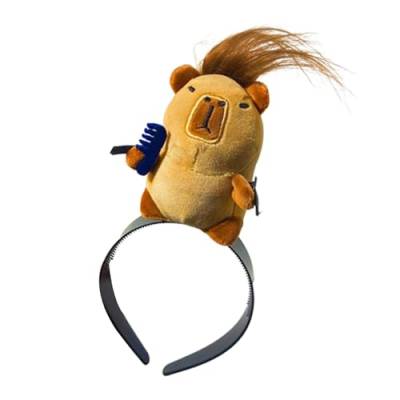 Generic Capybara Haarspange,Stofftier Haarspange,Gefüllte Capybara Mädchen lustige Haarspange - Modische Kopfbedeckung für Teenager-Mädchen mit lebendigem Ausdruck für Make-up, Reisen, Strandpartys von Generic