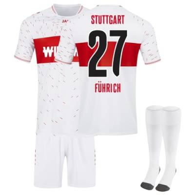 Generic VfB Stuttgart Trikot，VfB Stuttgart Fanartikel，VfB Stuttgart Trikot Kinder，VfB Stuttgart Trikot Herren，Fussball Trikot Shorts Und Socken Anzug Für Jungen Herren,XS von Generic